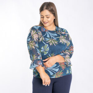 Blusa com Flores e Folho