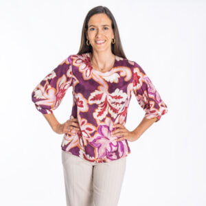 Blusa ¾ com Decote Redondo